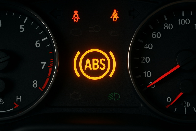 Приборная панель с горящей лампочкой ABS
